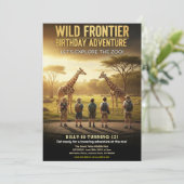Wild Frontier Zoo Geburtstagsfeier Einladung (Stehend Vorderseite)