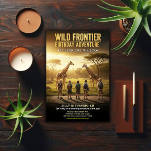 Wild Frontier Zoo Geburtstagsfeier Einladung