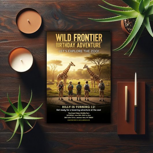 Wild Frontier Zoo Geburtstagsfeier Einladung