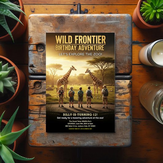 Wild Frontier Zoo Geburtstagsfeier Postkarte