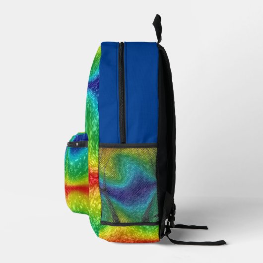 Wild Fun Rainbow Liquid Melty Pattern Bedruckter Rucksack (Rechts)