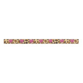 Wild funkelnde rosa Herzen und Leopard-Druck Ripsband (Vorderseite)