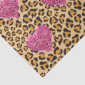 Wild funkelnde rosa Herzen und Leopard-Druck Seidenpapier (Ausschnitt)