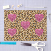 Wild funkelnde rosa Herzen und Leopard-Druck Seidenpapier (Handwerk)