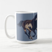 Wild Galloping Pinto American Paint Horse Kaffeetasse (Links)