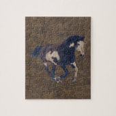 Wild Galloping Pinto American Paint Horse Puzzle (Vertikal)