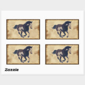Wild Galloping Pinto American Paint Horse Rechteckiger Aufkleber (Blatt)