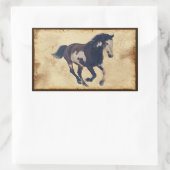 Wild Galloping Pinto American Paint Horse Rechteckiger Aufkleber (Tasche)