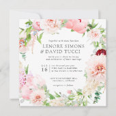 Wild Garden | Alle in einer rosa Botanischen Hochz Einladung (Vorderseite)