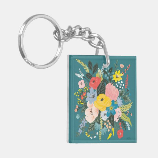 Wild-Garden-Blume Schlüsselanhänger (Vorderseite links)