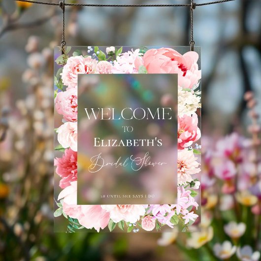 Wild Garden Brautparty Willkommen Akryllisches Zei Acrylschild