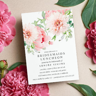 Wild Garden Dahlia Bouquet Bridesmaids Einladung