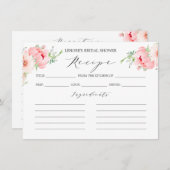 Wild Garden Dahlia Brautparty Game RECIPE (Vorne/Hinten)