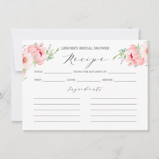 Wild Garden Dahlia Brautparty Game RECIPE (Vorderseite)