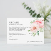 Wild Garden | Dahlia Peony Pink WEDATE UPDATE Einladung (Stehend Vorderseite)