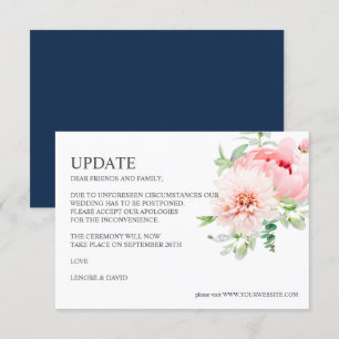 Wild Garden Dahlia Peony Pink WEDATE UPDATE Einladung