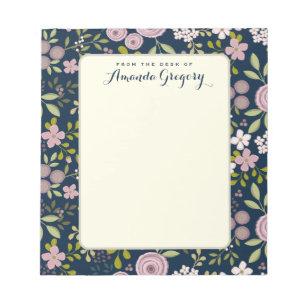 Wild Garden Floral Personalisierter Schreibtisch-N Notizblock