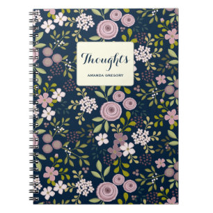 Wild Garden Floral Personalisiertes Notizbuch Notizblock
