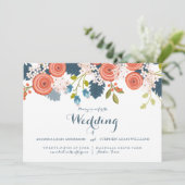 Wild Garden Floral Wedding Einladung (Stehend Vorderseite)