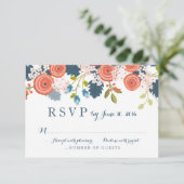 Wild Garden Floral Wedding RSVP Response Card (Stehend Vorderseite)