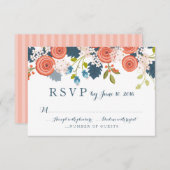 Wild Garden Floral Wedding RSVP Response Card (Vorne/Hinten)