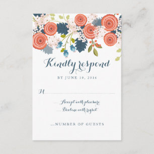 Wild Garden Floral Wedding RSVP Response Card Karte