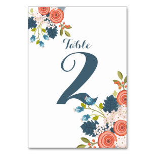 Wild Garden Floral Wedding Tischnummer Card