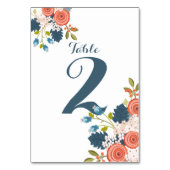 Wild Garden Floral Wedding Tischnummer Card (Rückseite)