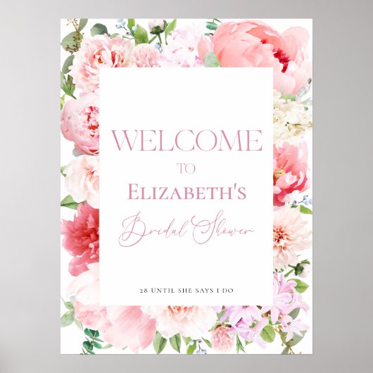 Wild Garden Frame Brautparty Begrüßungszeichen Poster (Vorne)