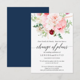 Wild Garden Pink Botanische Hochzeitänderung Pläne Einladung