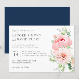 Wild Garden | Rosa botanische Hochzeit Einladung