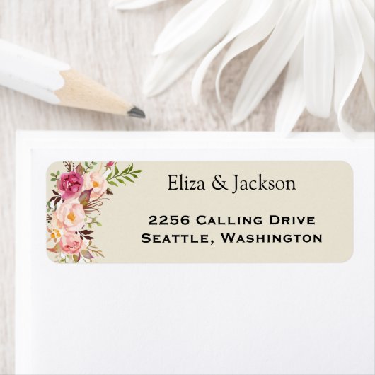 Wild Garden Wedding Return Address Label (Insitu)
