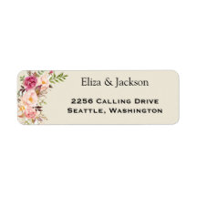 Wild Garden Wedding Return Address Label