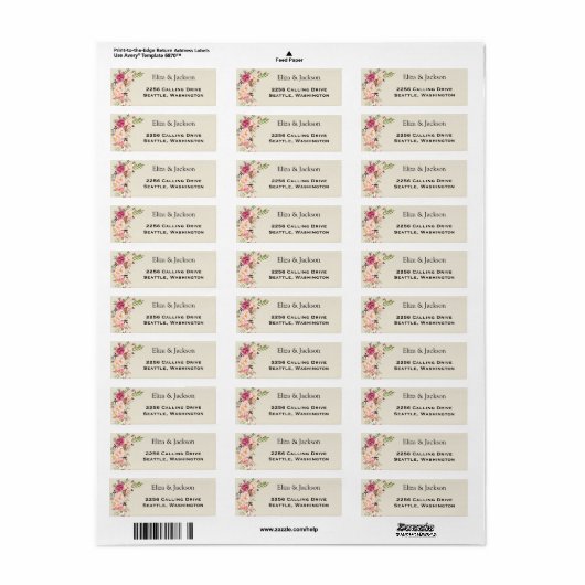 Wild Garden Wedding Return Address Label (Vorne)