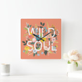 Wild Garten, Wild Soul Quadratische Wanduhr (Zuhause)