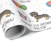 Wild gebackene Dackel Hund - Geburtstag Geschenkpapier (Rolleneckpunkt)