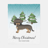 Wild gebackene Dackel mit Harthaar, Hund Winterwal Fleecedecke (Vorderseite)