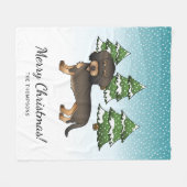 Wild gebackene Dackel mit Harthaar, Hund Winterwal Fleecedecke (Vorderseite (Horizontal))