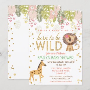Wild geboren werden Dschungel-Baby-Shower-Einladun Einladung