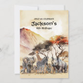 Wild geborene Kinder Safari Einladung (Rückseite)