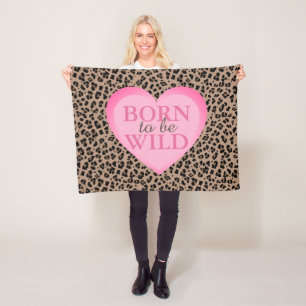 Wild geborene Leopard- und Rosa Wurfdecke Fleecedecke