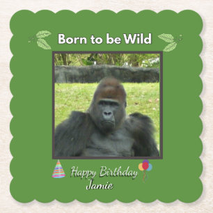 Wild geborener Gorilla-Geburtstag Untersetzer