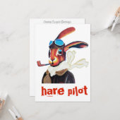 Wild gekleideter Hasen in einer Pilotenuniform (Ha Karte (Vorderseite/Rückseite Beispiel)