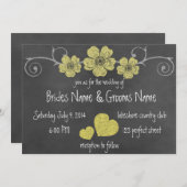 Wild-Gelb-Rosen-Halbpension Einladung zur Hochzeit (Vorne/Hinten)