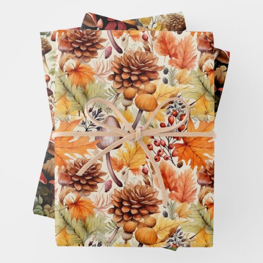 Wild gemahlene Pilze Umschlagpapier flaches Set vo Geschenkpapier Set (Beispiel)