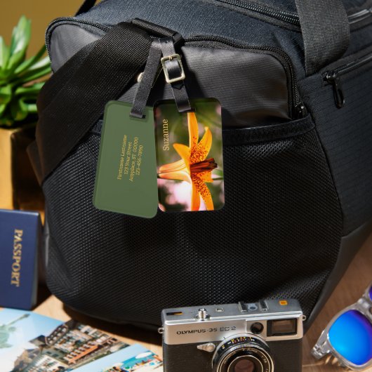 Wild Gepunktete kanadische Lily-Blume Personalisie Gepäckanhänger (Vorderseite & Rückseite)