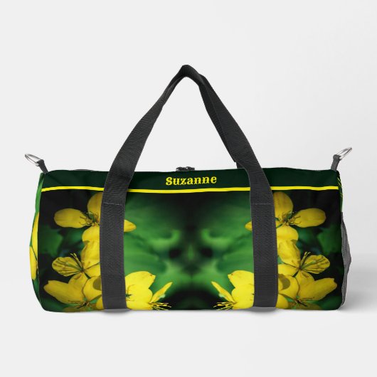 Wild-Geranium-Blume Personalisiert Duffle Bag (Vorderseite)