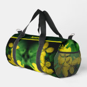 Wild-Geranium-Blume Personalisiert Duffle Bag (Rechte Ecke)