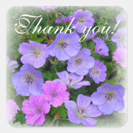 WILD GERANIUM ~ Square Envelope Sealer/Aufkleber Quadratischer Aufkleber