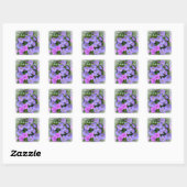 WILD GERANIUM ~ Square Envelope Sealer/Aufkleber Quadratischer Aufkleber (Blatt)